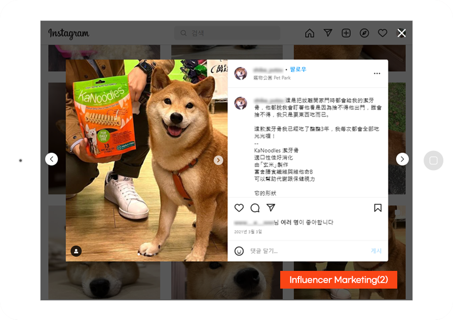 애견 덴탈케어 제품, 애견 사료, 애견 간식 바이럴마케팅